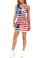 Anna-Kaci Women's American Flag Sequin Dress V-Neck Sleeveless USA Patriotic Striped Glitter Tank Mini Dress