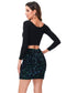 Women's Sparkly Sequin Skirt Mid Waist Glitter Party Club Velvet Skirts