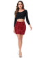 Women's Sparkly Sequin Skirt Mid Waist Glitter Party Club Velvet Skirts