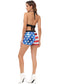 Anna-Kaci Women's 2 Piece July 4th Bikini Set USA Flag Sparkly Sequin Halter Top Shorts Sets