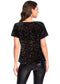 Women's Sparkly Sequin Velvet Tops Short Sleeve Crew Neck Shirt Party Club Blouse