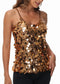 Anna-Kaci Womens Sequin Cami Tops Sleeveless Spaghetti Strap Shimmer Glitter Party Tank Top