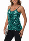 Anna-Kaci Womens Sequin Cami Tops Sleeveless Spaghetti Strap Shimmer Glitter Party Tank Top