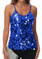 Anna-Kaci Womens Sequin Cami Tops Sleeveless Spaghetti Strap Shimmer Glitter Party Tank Top