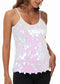 Anna-Kaci Womens Sequin Cami Tops Sleeveless Spaghetti Strap Shimmer Glitter Party Tank Top