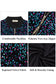Anna-Kaci Women's Sparkly Sequin Jacket Cropped Two-Way-Zipper Glitter Party Club Bomber Jacket