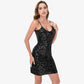 Women's Sequin Bodycon Dress with Spaghetti Straps and Side Slit