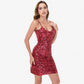 Women's Sequin Bodycon Dress with Spaghetti Straps and Side Slit