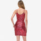 Women's Sequin Bodycon Dress with Spaghetti Straps and Side Slit