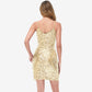 Women's Sequin Bodycon Dress with Spaghetti Straps and Side Slit
