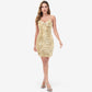 Women's Sequin Bodycon Dress with Spaghetti Straps and Side Slit