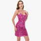 Women's Sequin Bodycon Dress with Spaghetti Straps and Side Slit
