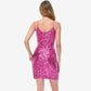 Women's Sequin Bodycon Dress with Spaghetti Straps and Side Slit
