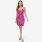 Women's Sequin Bodycon Dress with Spaghetti Straps and Side Slit