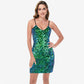 Women's Sequin Bodycon Dress with Spaghetti Straps and Side Slit
