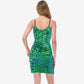 Women's Sequin Bodycon Dress with Spaghetti Straps and Side Slit