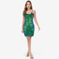 Women's Sequin Bodycon Dress with Spaghetti Straps and Side Slit