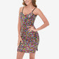 Women's Sequin Bodycon Dress with Spaghetti Straps and Side Slit