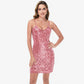 Women's Sequin Bodycon Dress with Spaghetti Straps and Side Slit