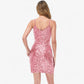Women's Sequin Bodycon Dress with Spaghetti Straps and Side Slit