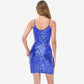 Women's Sequin Bodycon Dress with Spaghetti Straps and Side Slit