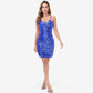 Women's Sequin Bodycon Dress with Spaghetti Straps and Side Slit