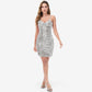 Women's Sequin Bodycon Dress with Spaghetti Straps and Side Slit