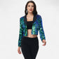 Sequin Cropped Blazer Long Sleeve Sparkly Open Front Jacket