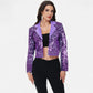 Sequin Cropped Blazer Long Sleeve Sparkly Open Front Jacket