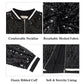Sequin Bomber Jacket with Ribbed Trim and Front Zipper Closure