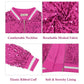 Sequin Bomber Jacket with Ribbed Trim and Front Zipper Closure
