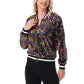 Sequin Bomber Jacket with Ribbed Trim and Front Zipper Closure