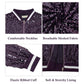 Sequin Bomber Jacket with Ribbed Trim and Front Zipper Closure
