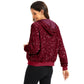 Hooded Sequin Jacket with Front Zipper Closure and Ribbed Trim