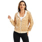 Hooded Sequin Jacket with Front Zipper Closure and Ribbed Trim
