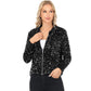 Sequin Bomber Jacket with Front Zipper Closure and Ribbed Trim