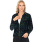 Sequin Bomber Jacket with Front Zipper Closure and Ribbed Trim
