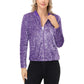 Sequin Bomber Jacket with Front Zipper Closure and Ribbed Trim