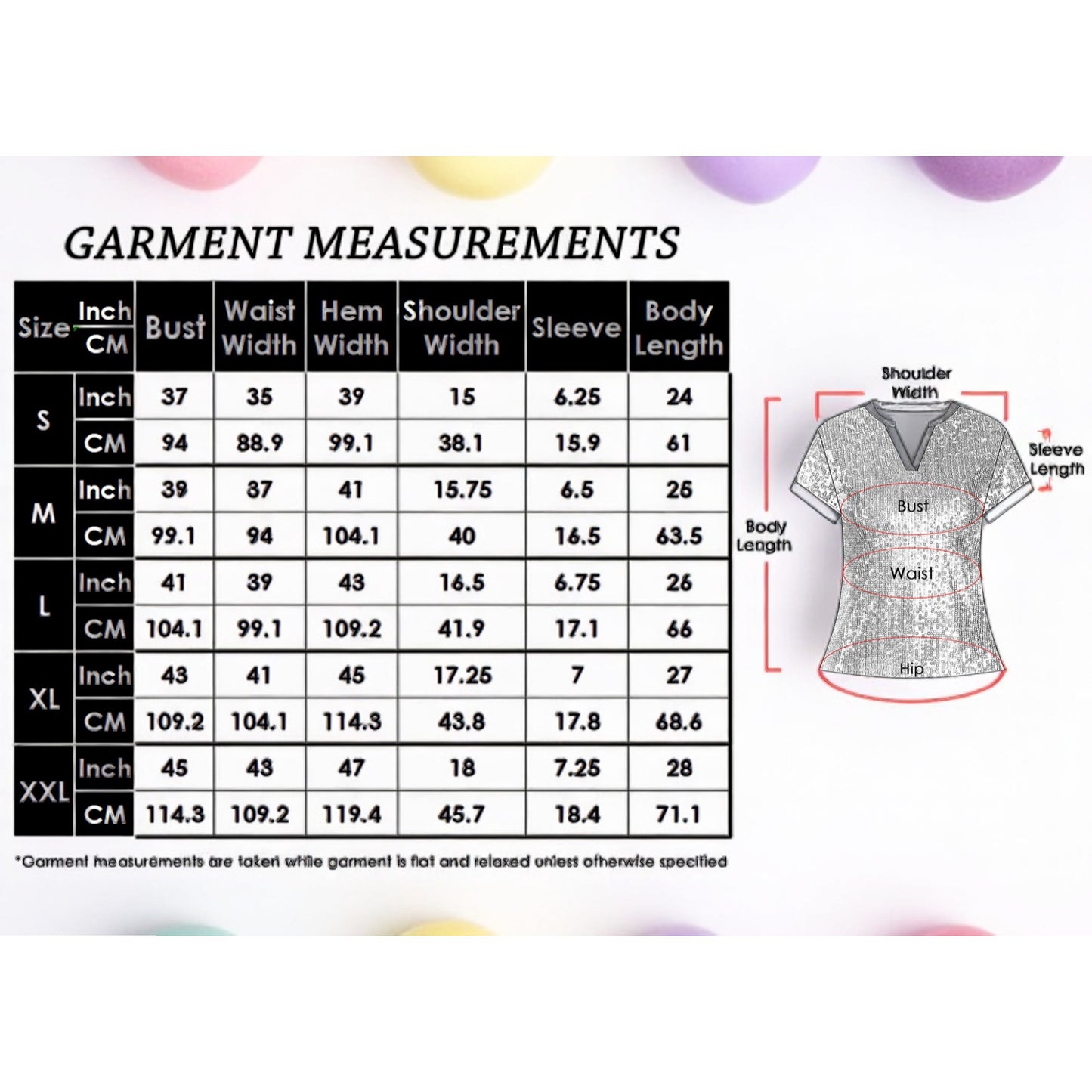 Sequin Short Sleeve Top with Satin Trim V-Neckline and Rolled Cuffs