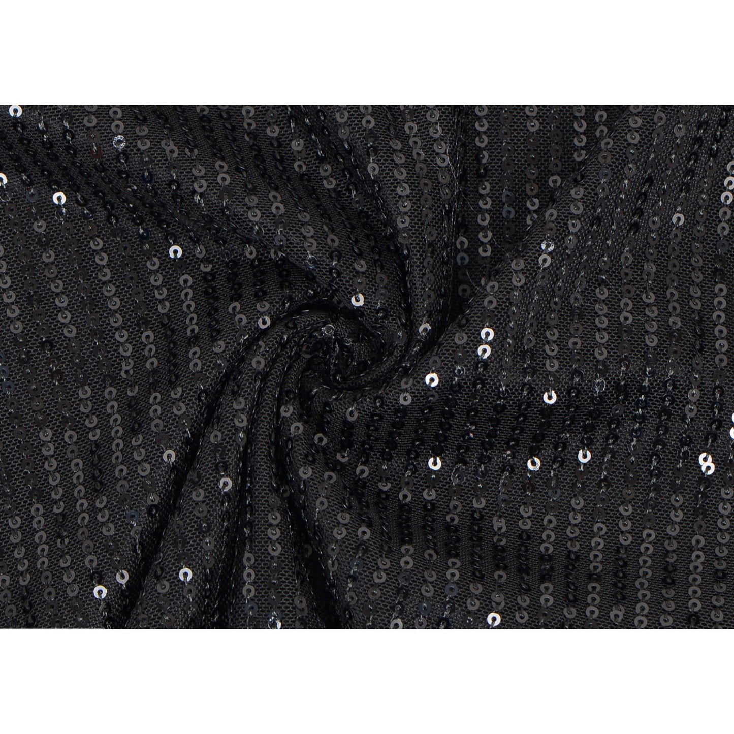 Sequin Short Sleeve Top with Satin Trim V-Neckline and Rolled Cuffs