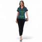 Sequin Short Sleeve Top with Satin Trim V-Neckline and Rolled Cuffs