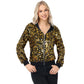 Zip-Up Hoodie Jacket with Allover Sequin Embellishments and Ribbed Trim