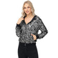 Zip-Up Hoodie Jacket with Allover Sequin Embellishments and Ribbed Trim