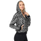 Zip-Up Hoodie Jacket with Allover Sequin Embellishments and Ribbed Trim