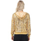 Zip-Up Hoodie Jacket with Allover Sequin Embellishments and Ribbed Trim