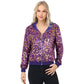 Zip-Up Hoodie Jacket with Allover Sequin Embellishments and Ribbed Trim