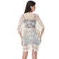 Open Front Crochet Cover-Up with Floral Pattern and Short Sleeves