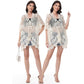 Open Front Crochet Cover-Up with Floral Pattern and Short Sleeves