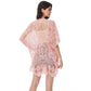 Open Front Crochet Cover-Up with Floral Pattern and Short Sleeves