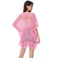 Open Front Crochet Cover-Up with Floral Pattern and Short Sleeves